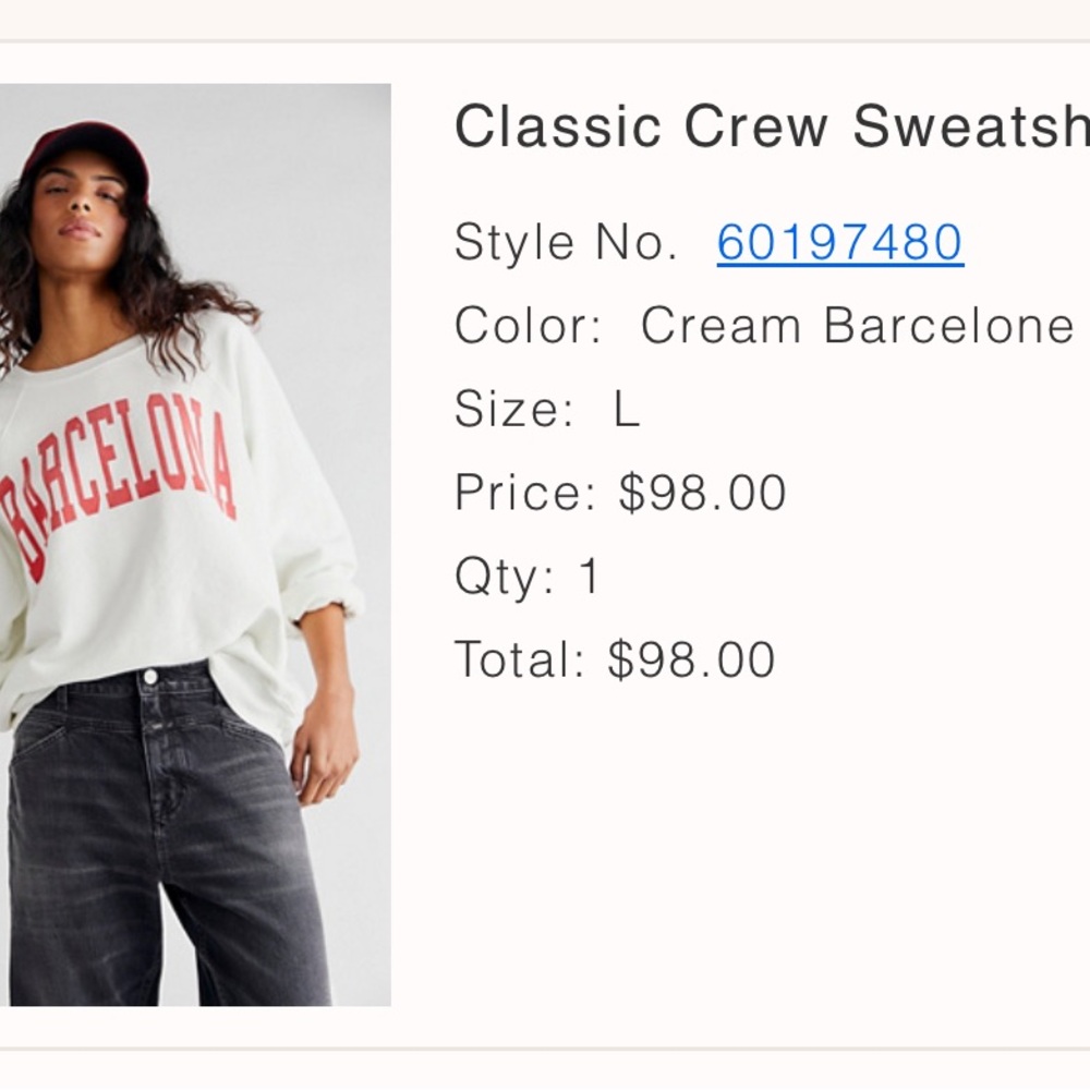 Free People Cream Barcelona Women's Sweater